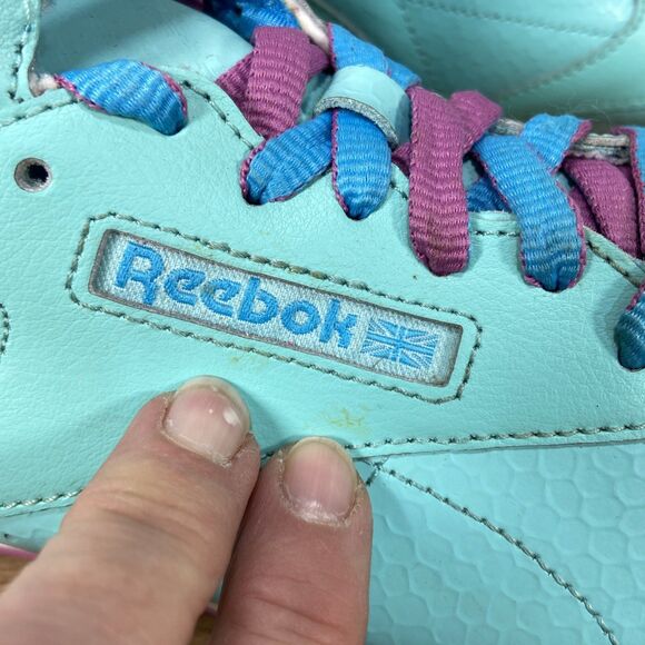 Reebok Girls HI Classic Blue Beam Ultraberry M46776 Sneakers Size 6 Retro Style - Picture 5 of 15